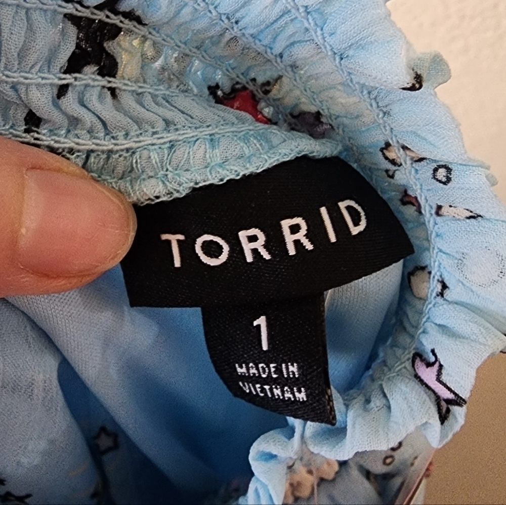 Torrid Cosmic Stars Mini Clipdot Blouson Sleeve Mock Neck Skater Dress 1 NWT - Picture 4 of 7